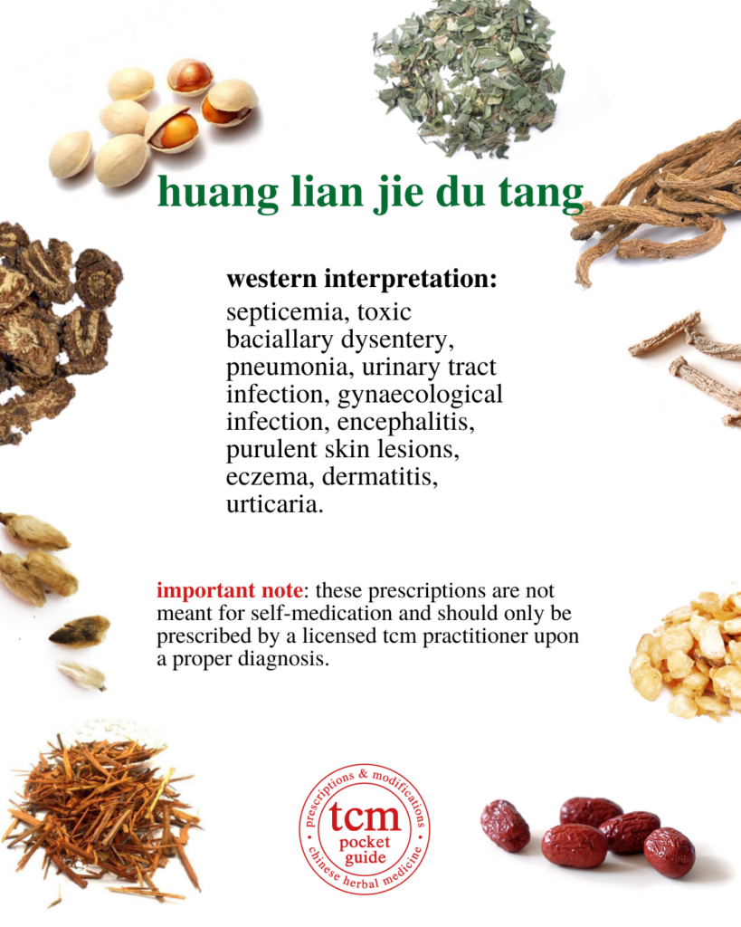 huang lian jie du tang • coptis decoction to relieve toxicity • 黃連解毒湯 - western interpretation