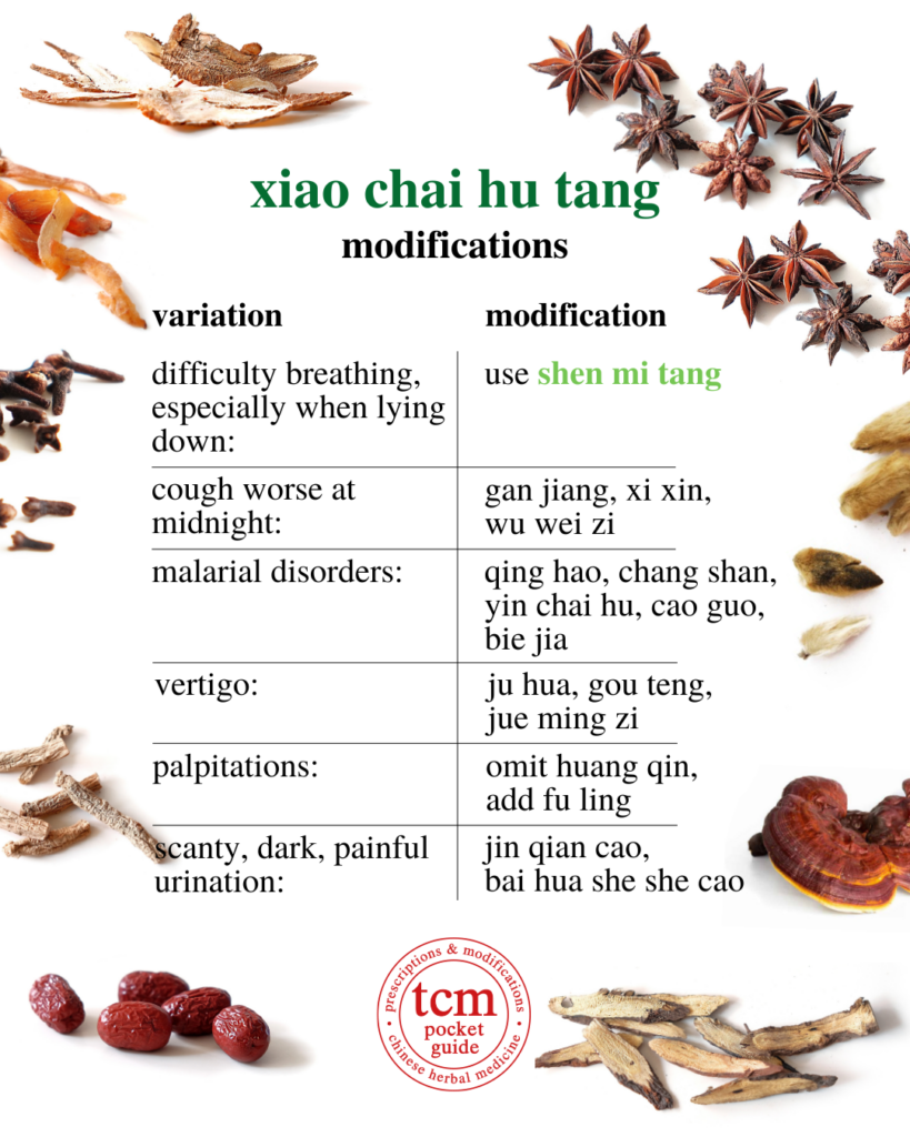 tcm pocketguide - xiao chai hu tang minor bupleurum decoction 小柴胡汤 chinese herbal prescription modifications