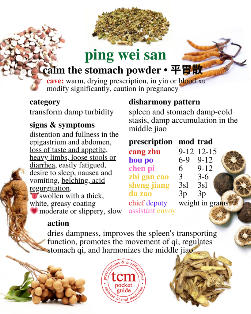 tcm pocketguide - ping wei san • calm the stomach powder • 平胃散 - herbal prescription