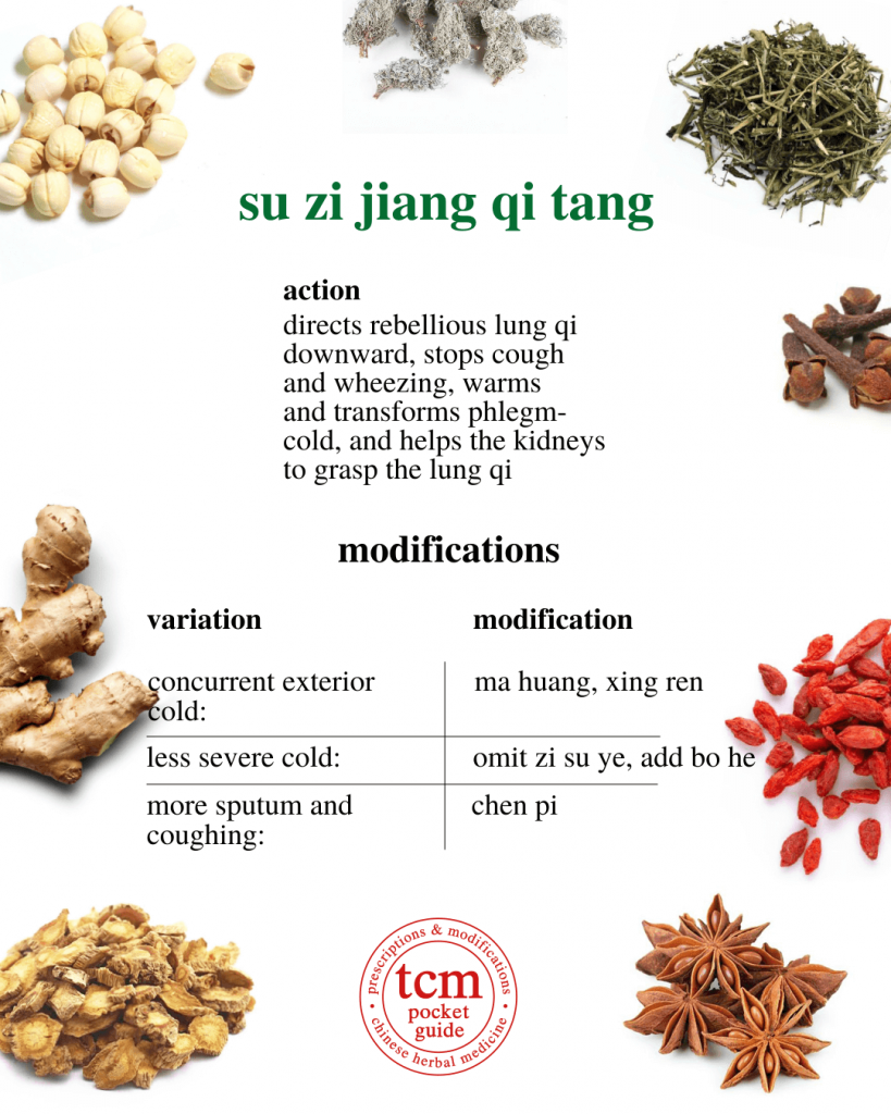 tcm pocketguide - su zi jiang qi tang • perilla fruit decoction for directing qi downward • 苏子降气汤 - modification