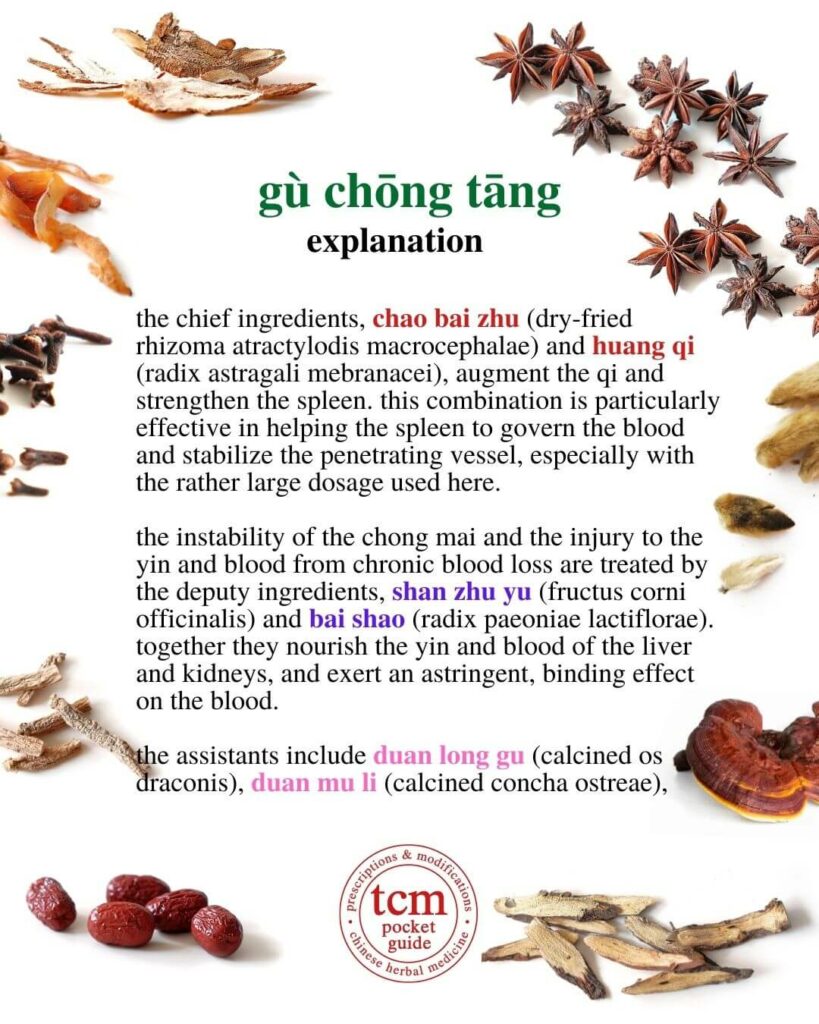 tcm pocketguide - gu chong tang • stabilize gushing decoction • 固冲汤 - explanation