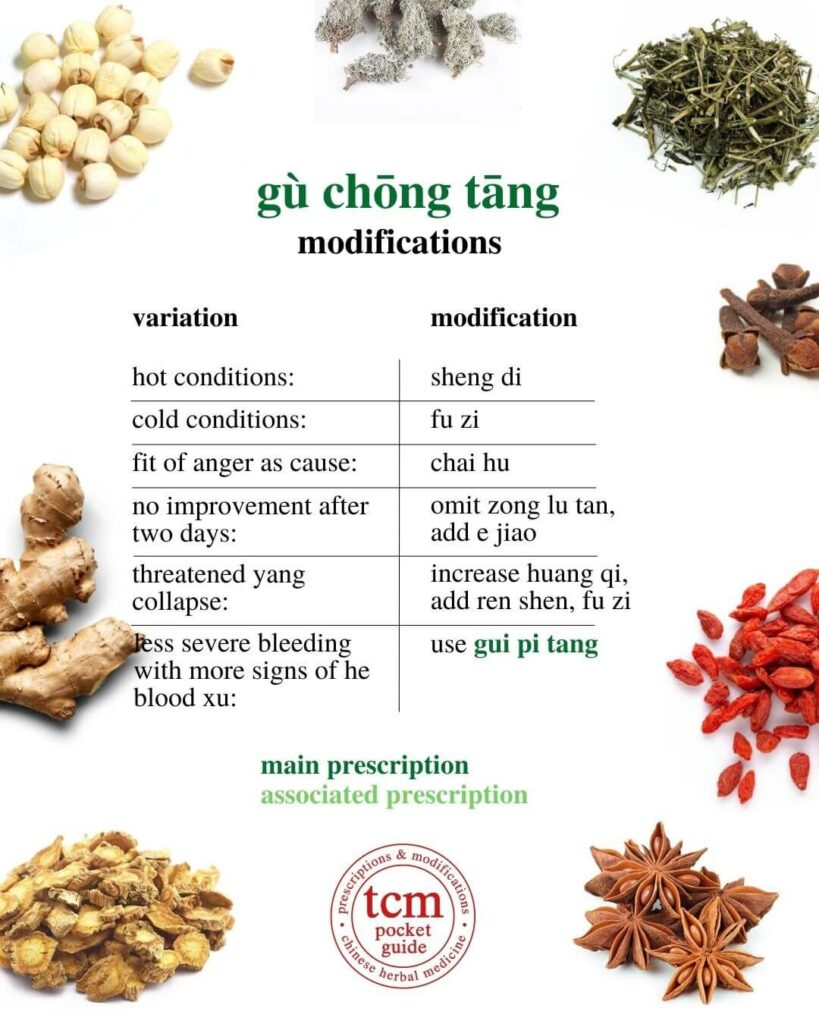 tcm pocketguide - gu chong tang • stabilize gushing decoction • 固冲汤 - modification