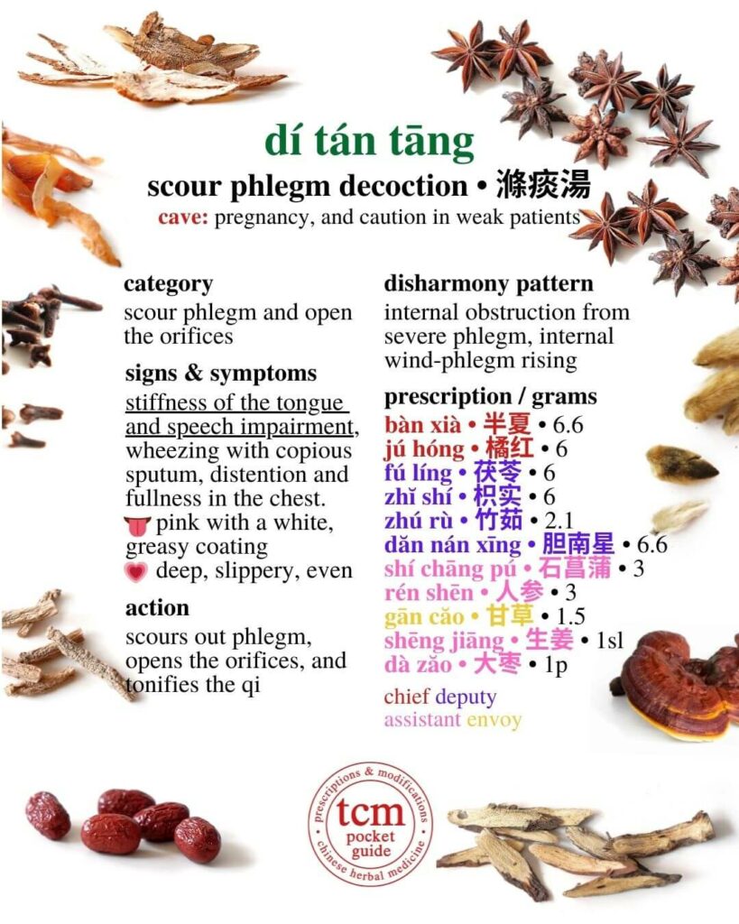 tcm pocketguide - di tan tang • scour phlegm decoction • 滌痰湯 - prescription