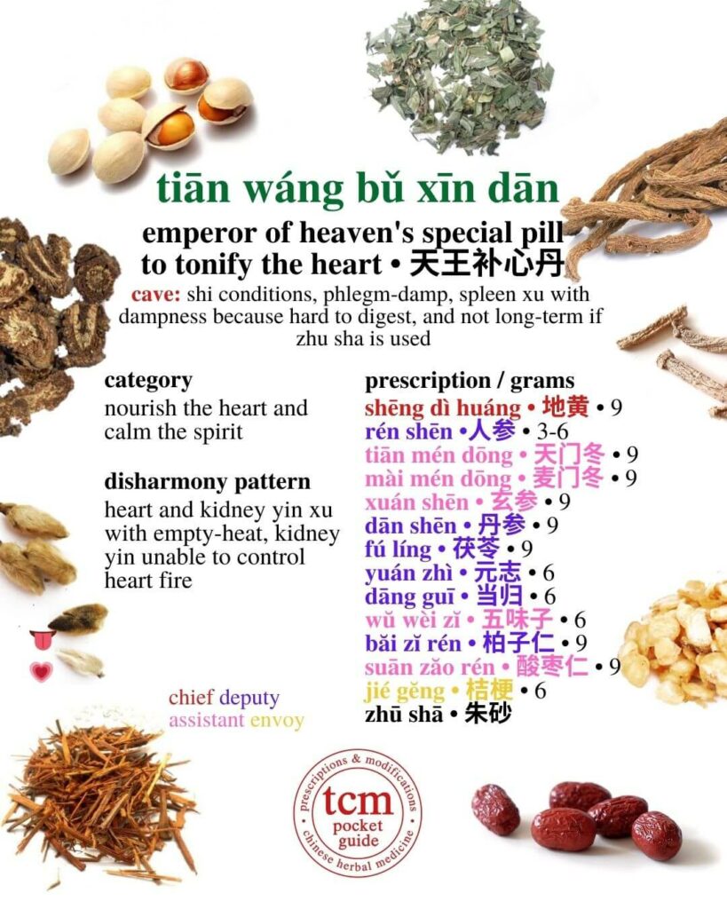 tcm pocketguide - tian wang bu xin dan • emperor of heaven's special pill to tonify the heart • 天王补心丹 - prescription